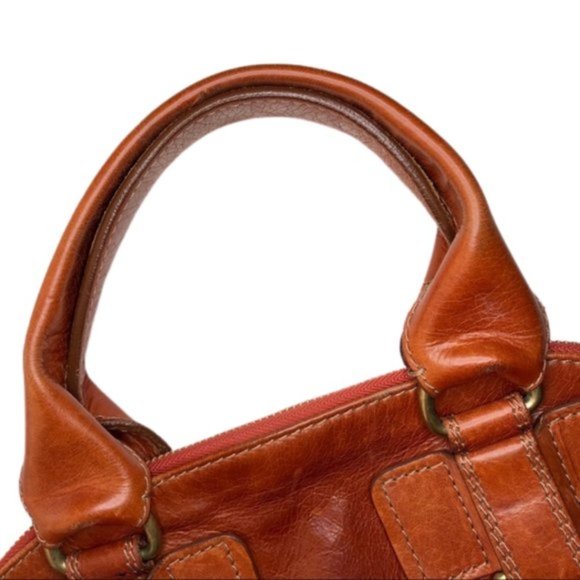 Chloe Vintage Quilted Bay Large Leather Bag in Whiskey Orange - Picture 6 of 15